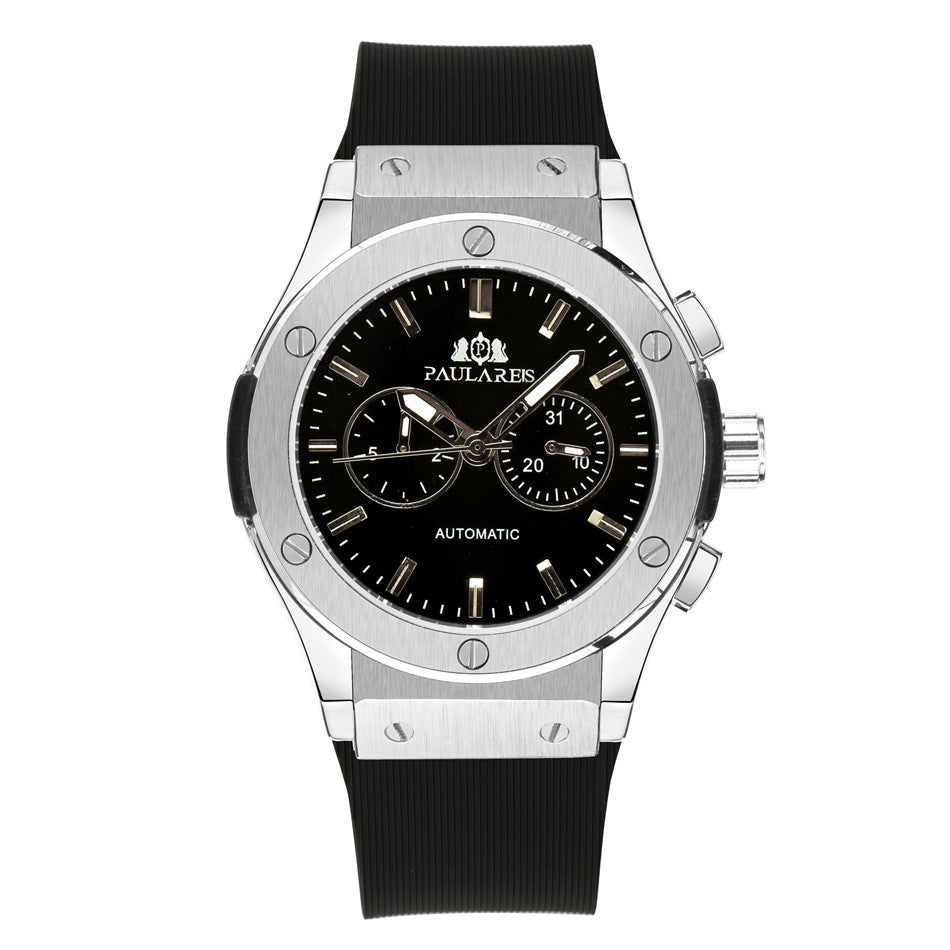 Multifunctional luminous rose gold tape men's watch