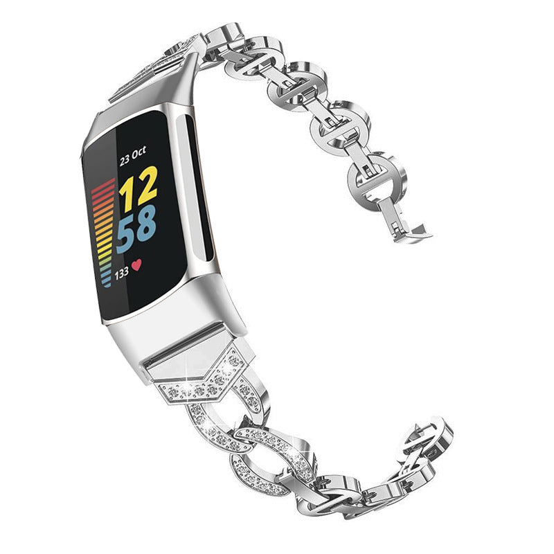 Creative All-match VO Full Diamond Metal Stainless Steel Strap