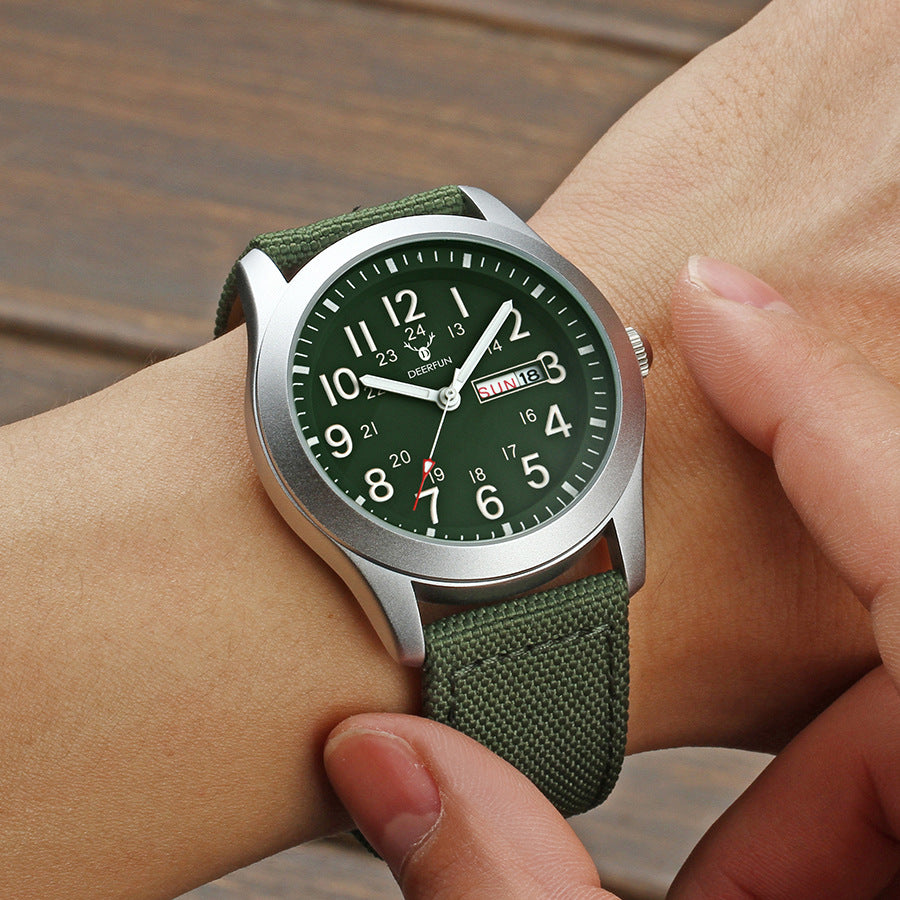 Classic Men's Nylon Canvas Waterproof Sports Watch