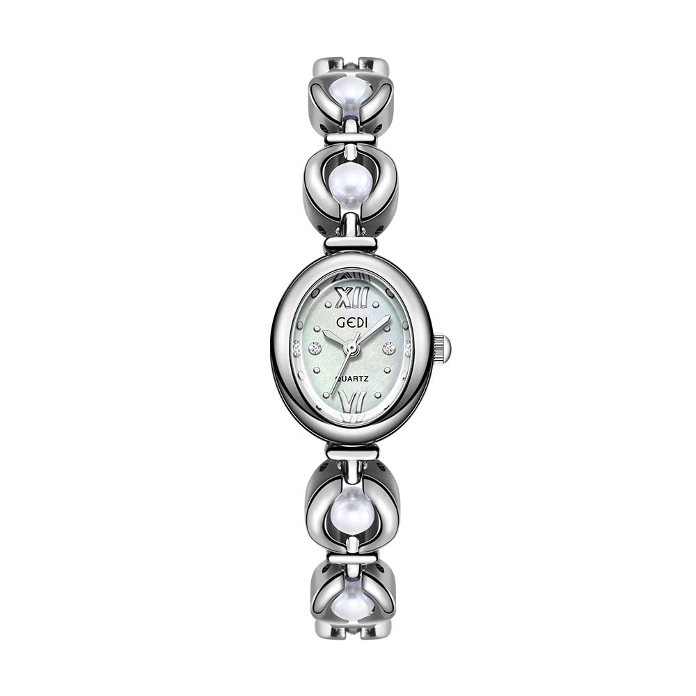 Gedi National Style Emerald Good-looking Bracelet Watch Niche High-grade Light Luxury Shell Pearls Exquisite Women's Quartz Watch