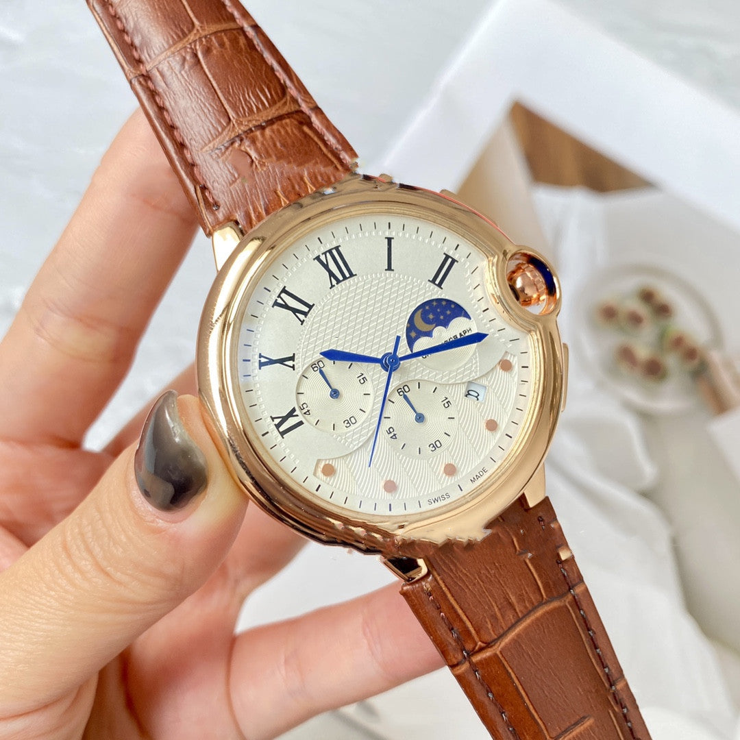 Fashion Casual Card Three-pin With Calendar Business Quartz Watch
