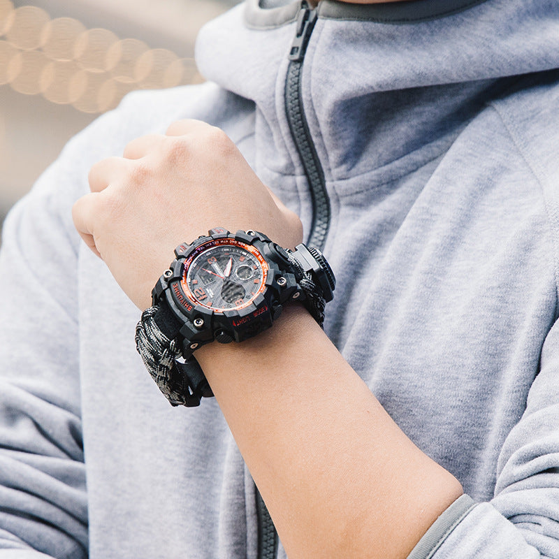 Men's Electronic Watch Multi-function Lifeline Whistle