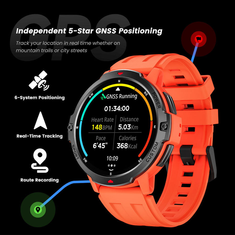 Latest Waterproof 3ATM GPS Smartwatch