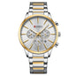 Mens Waterproof Business Round Six-Hand Calendar Watch
