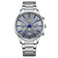 Mens Waterproof Business Round Six-Hand Calendar Watch