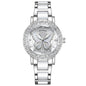 Butterfly Diamond-encrusted Luxury Women's Watch With Calendar And Steel Strap