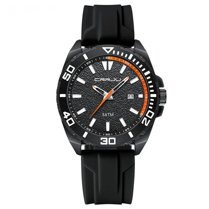 Calendar Leisure Waterproof Circular Silicone Tape Watch