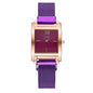 Creative rose gold square dial all-match watch