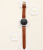 PU leather strap rose gold fashion casual fashion watch ladies black dial watch female models