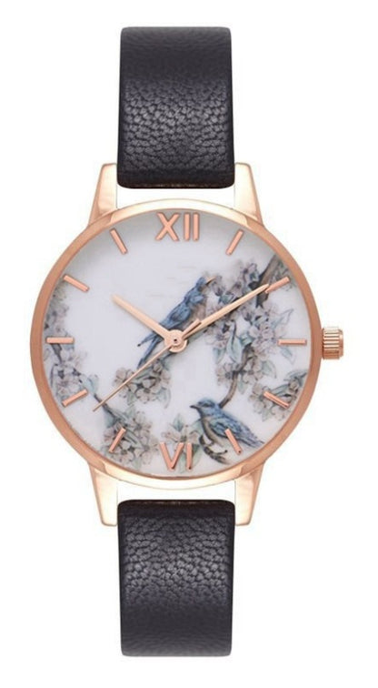 Fine strap ladies watch cuckoo fashion stainless steel with rose gold quartz watch