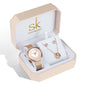 Three-piece Rose Gold Watch Birthday Gift Ladies Watch Set