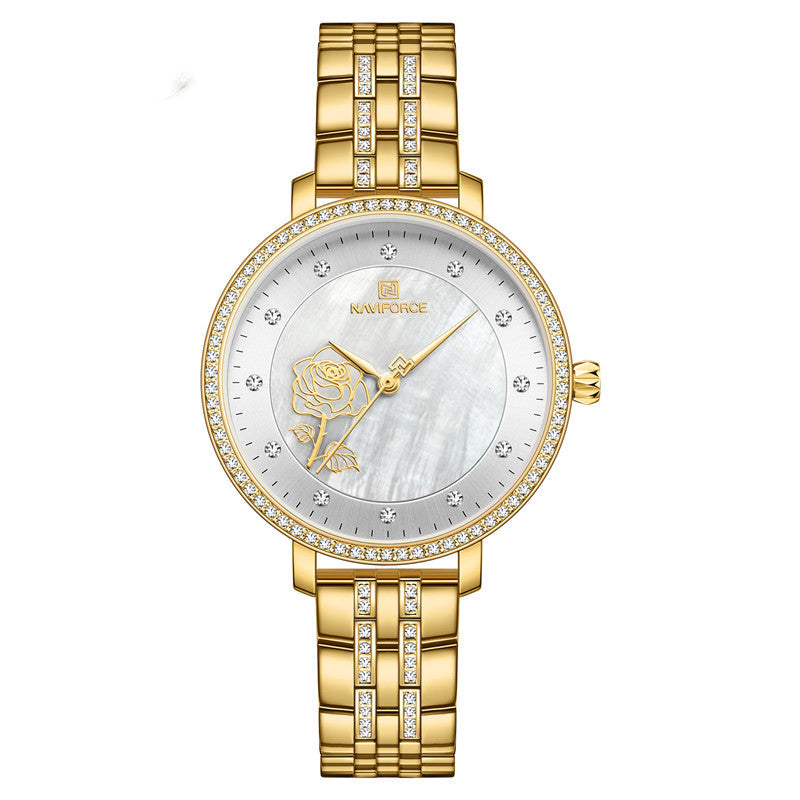 Ladies Simple Business Waterproof Steel Band Watch