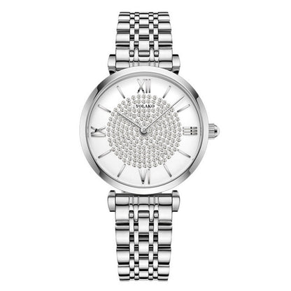 Ladies Fashion Steel Band Quartz Gypsophila Watch