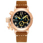 Automatic Mechanical Multifunctional Luminous Leather Rose Gold Men's Watch