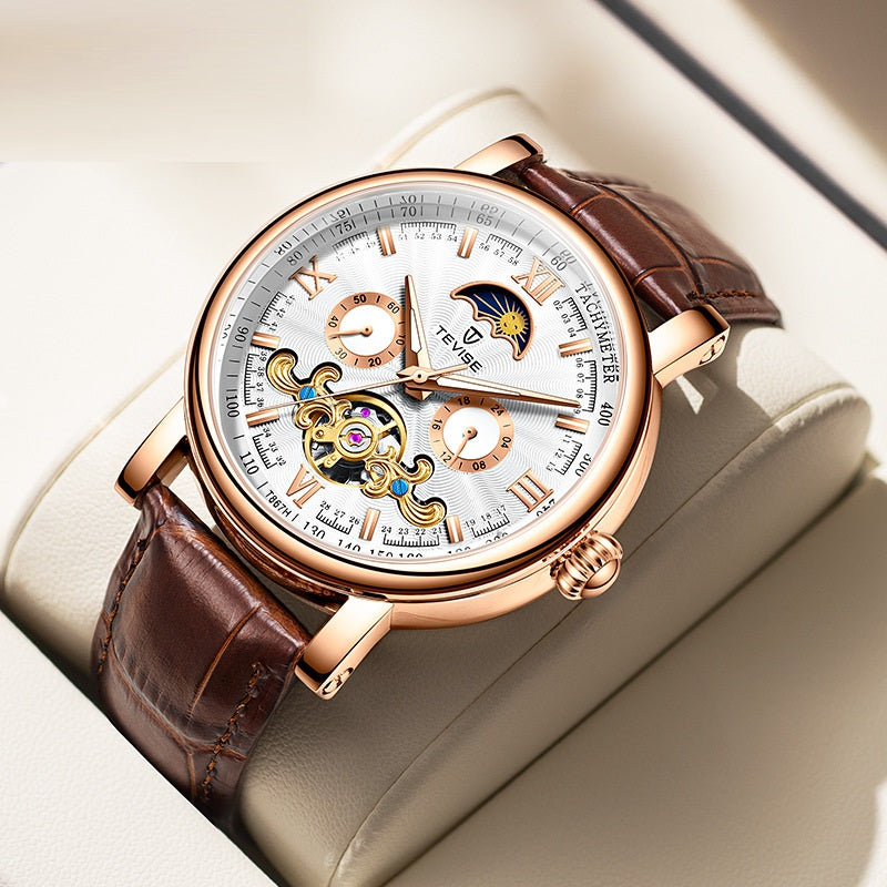 Calendar Large Dial Stylish Thin Mechanical Watch