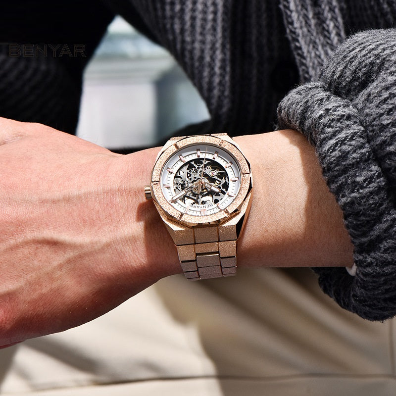 Men's Automatic Mechanical Fashion Waterproof Luminous Sports Hollow Watch