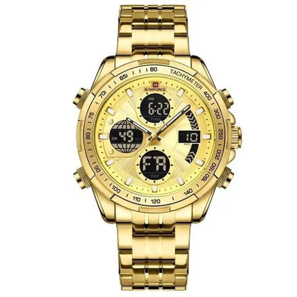 Men's Stainless Steel / Leather  Strap Multi-function Watch