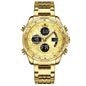 Men's Stainless Steel / Leather  Strap Multi-function Watch