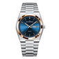 Ultra-thin Butterfly-clasp Steel-band Quartz Mens Watch