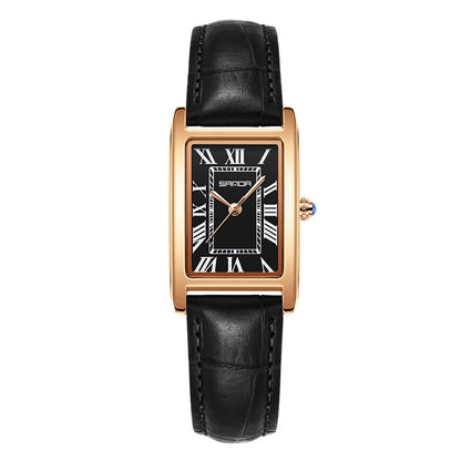 New Square Waterproof Quartz Simple Three-pin Roman Literal Women's Watch
