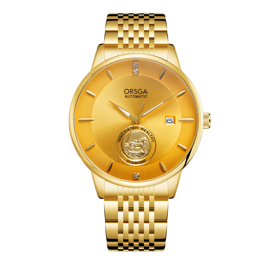 Waterproof Transparent Bottom Business Men's Mechanical Watch