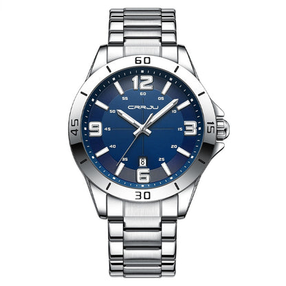 Waterproof Digital Quartz Watch With A Steel Band