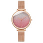 Rose gold thin strap women's watch
