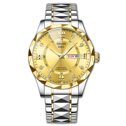 Dual-calendar Mens Quartz Casual Watch