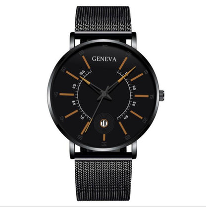 Fashion men's business watch quartz watch classic creative calendar watch