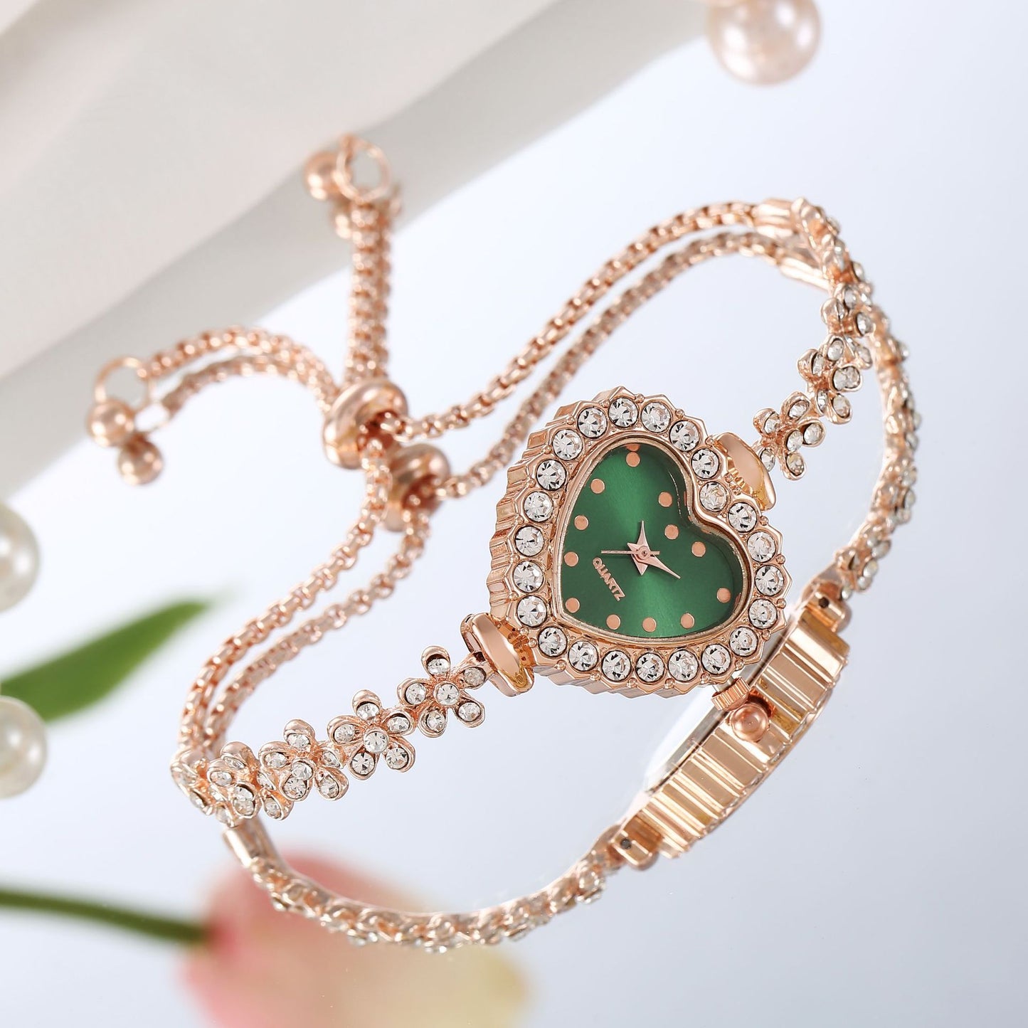 Flower Chain Diamond-embedded Love Women's Elegant All-match Watch