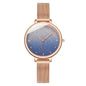 Rose gold thin strap women's watch