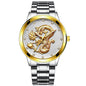 New Men's Embossed Golden Dragon Playing With Beads Diamond-inlaid Casual Business Quartz Watch