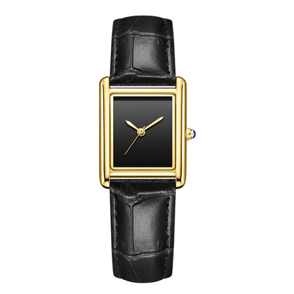Couple Leather Watch Strap Simple Square Student's Watch Waterproof