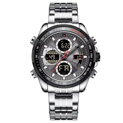 Men's Stainless Steel / Leather  Strap Multi-function Watch