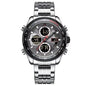 Men's Stainless Steel / Leather  Strap Multi-function Watch