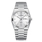 Ultra-thin Butterfly-clasp Steel-band Quartz Mens Watch