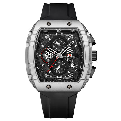 Multifunctional Business Waterproof Calendar Wine Barrel Non-automatic Mechanical Watch