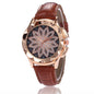 Rhinestone cross ladies belt watch foreign trade explosion models rose gold large dial lucky quartz watch