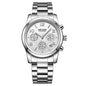 Lady's Multifunctional Chronograph Calendar Steel Band Quartz Watch