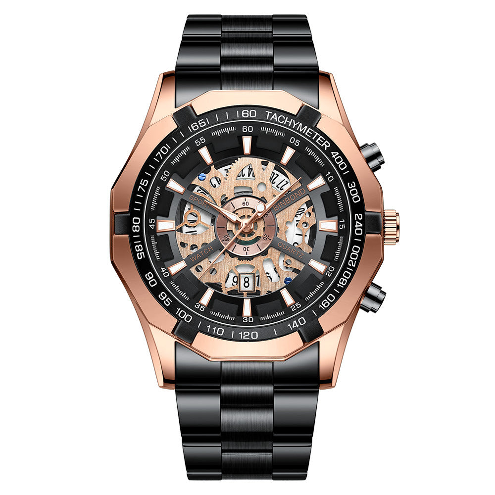 Men's Waterproof Luminous Casual Business Skeleton Shrimp Watch