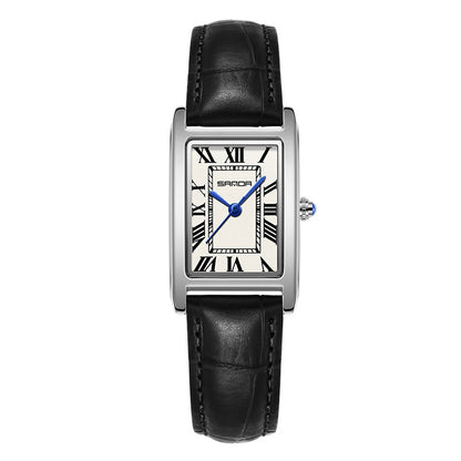 New Square Waterproof Quartz Simple Three-pin Roman Literal Women's Watch