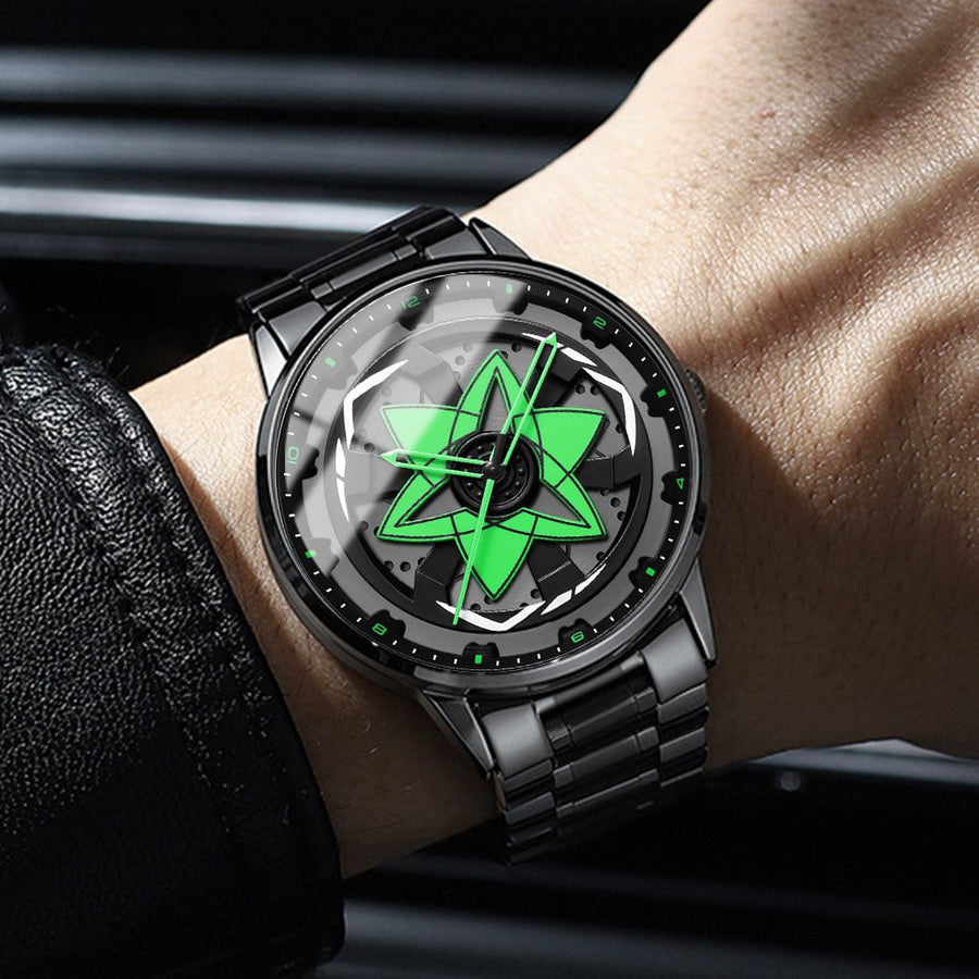 Creative Waterproof Rotating Hub Watch, Fashionable 3D Hollow Design