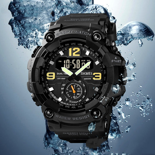 Outdoor Shockproof Plastic Men's Watch With Large Dial, Sports Digital Display, And Synchronized Electronic Watch