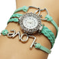 Alloy Love Double Heart-shaped Love Woven Multi-layer Watch