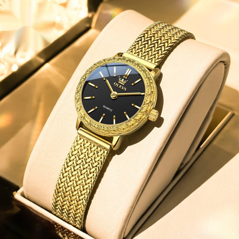 Vintage Fashion Square Quartz Watch With Rhinestones