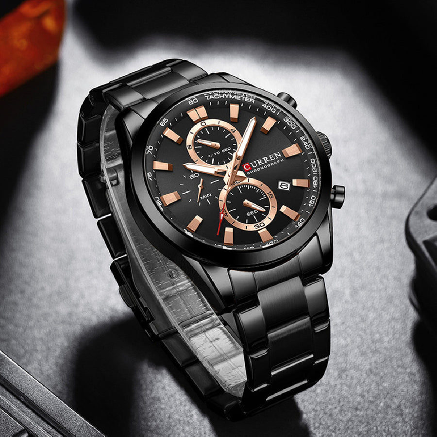 Men's Multifunctional Waterproof Calendar Watch