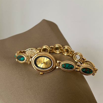 Women's Agate Bead Bracelet Watch