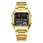 Dual Display Multifunctional Waterproof Alarm Clock Luminous Sports Chronographe Watch