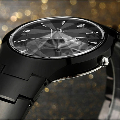Tungsten Steel Color Waterproof Fashion Student Couple Calendar Quartz Watch
