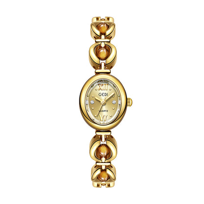 Gedi National Style Emerald Good-looking Bracelet Watch Niche High-grade Light Luxury Shell Pearls Exquisite Women's Quartz Watch
